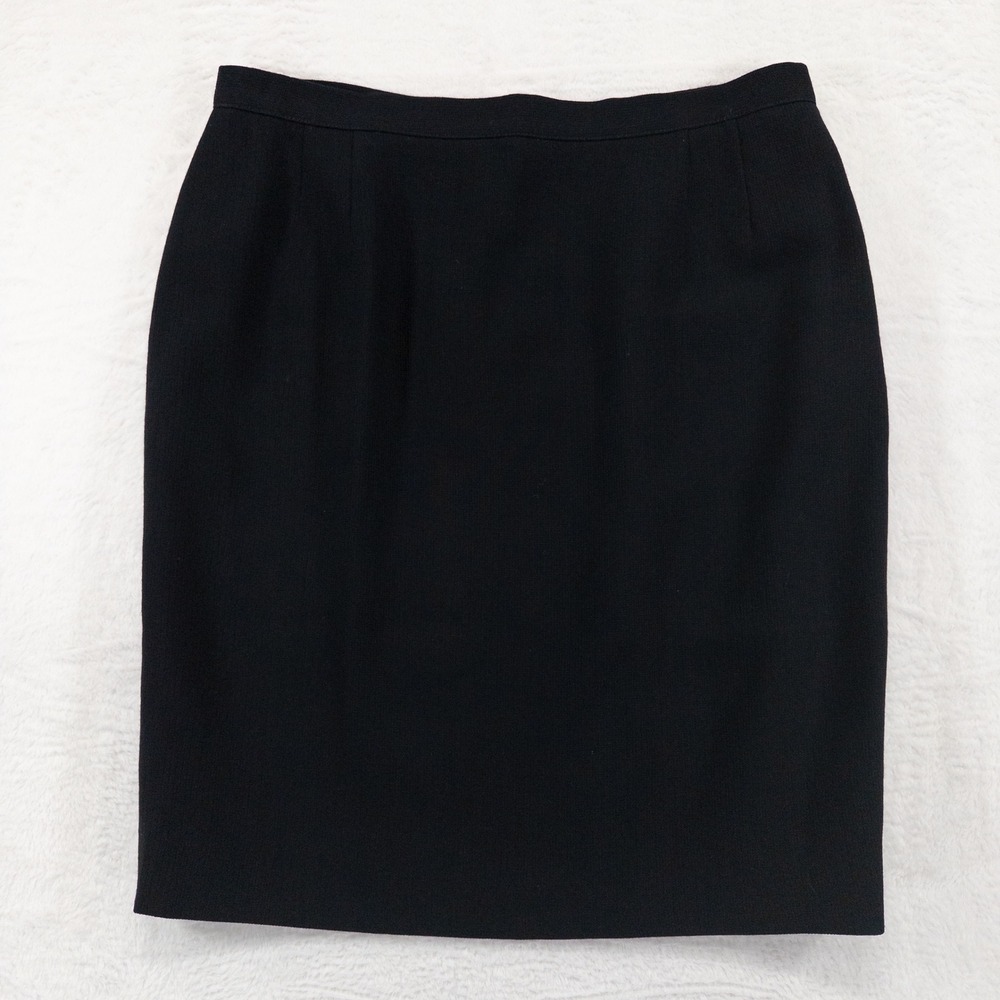 Giorgio Armani Womens Pencil Skirt 14 Black Wool Le Collezioni Made in Italy Vtg